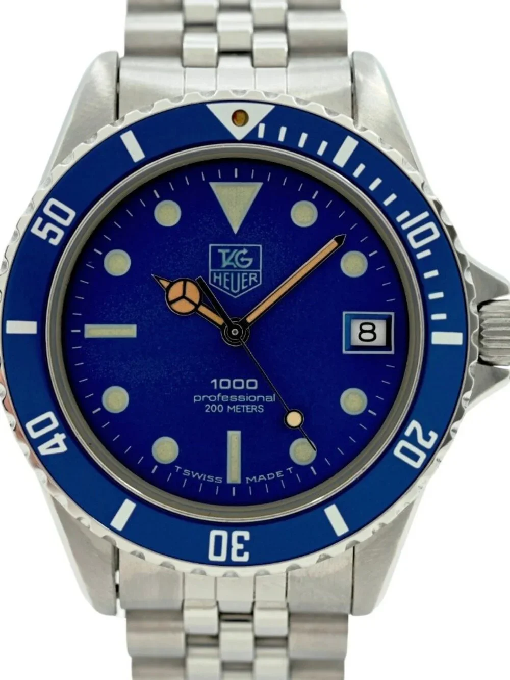 Tag Heuer 37mm Men's Blue Dial 1000 Series Dive Watch Jubilee Band! 980.613 N!